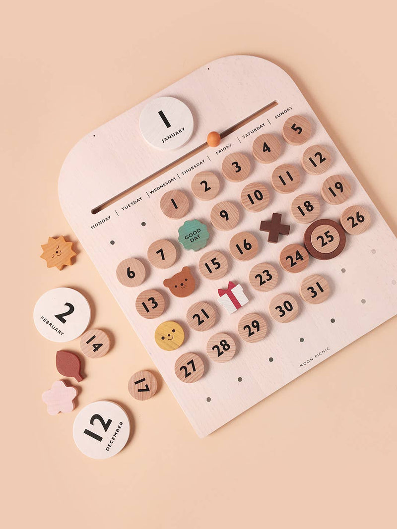Moon Picnic My Calendar Developmental Toys for Toddlers Gift Idea 3yrs+