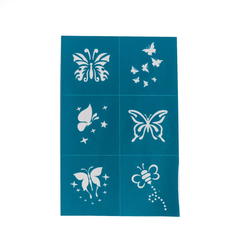 Oh Flossy Reusable Adhesive Face Paint and Makeup Stencils Kids Makeup Set Teal 3yrs+