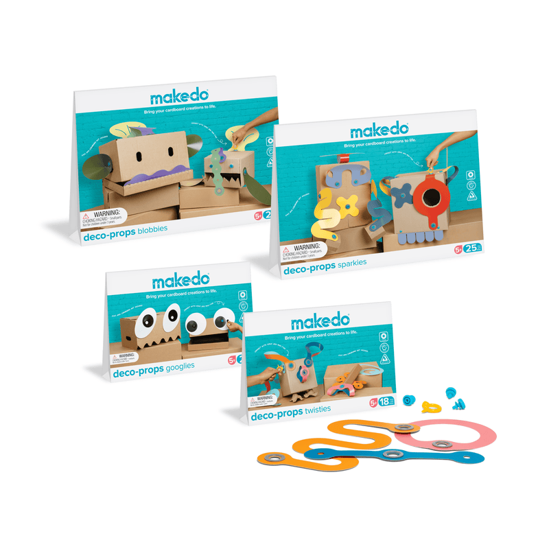 Makedo Deco-Props Twisties 18pcs Accessory Set for Makedo Art and Craft for Kids 5yrs+