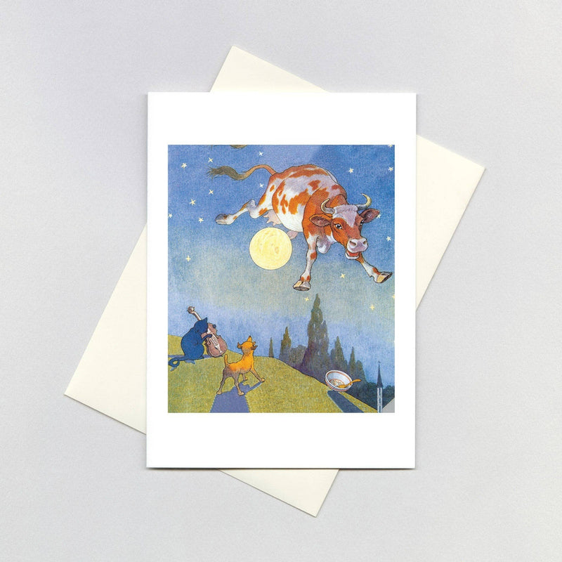 Nursery Rhymes Card And the Cow Jumped Over the Moon By Laughing Elephant Birthday Card