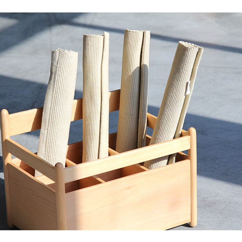 Wooden Rug Holder for Classroom and Playroom Storage