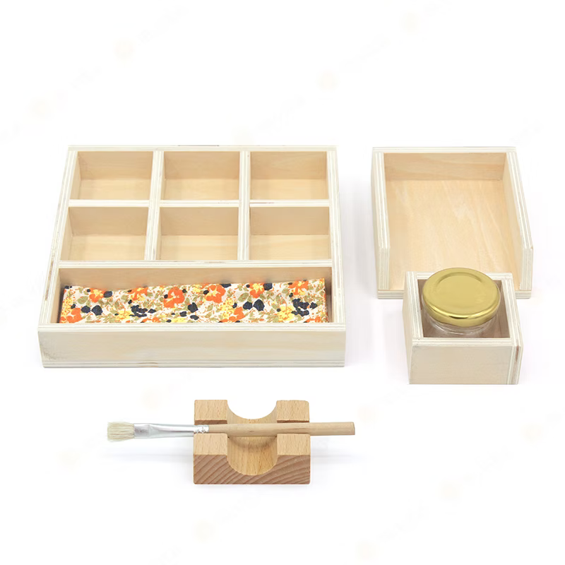 Montessori Glue Activity Box with Jar and Brush Practical Life Tools 2yrs+