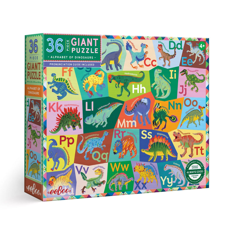 EeBoo Giant Alphabet Puzzle 36pcs Dinosaurs Early Literacy 4yrs+