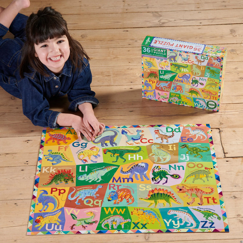 EeBoo Giant Alphabet Puzzle 36pcs Dinosaurs Early Literacy 4yrs+