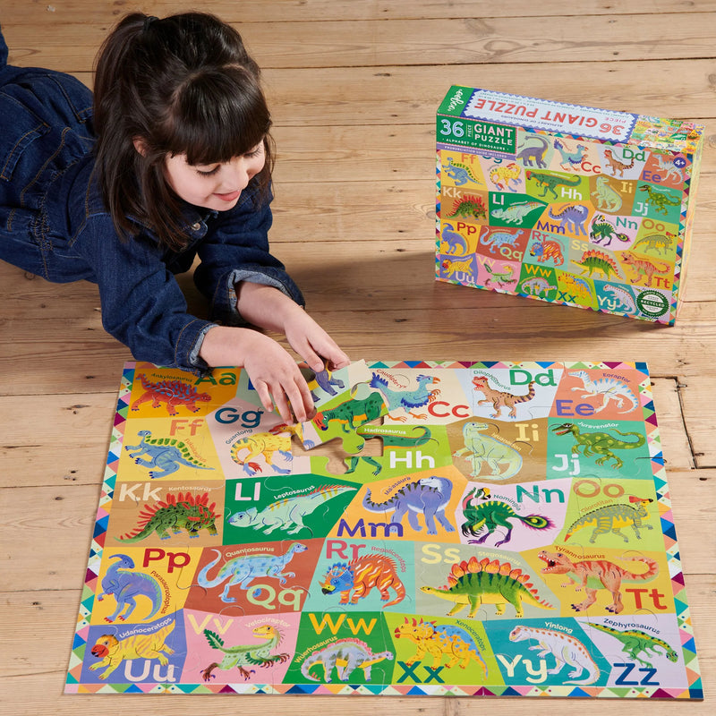 EeBoo Giant Alphabet Puzzle 36pcs Dinosaurs Early Literacy 4yrs+