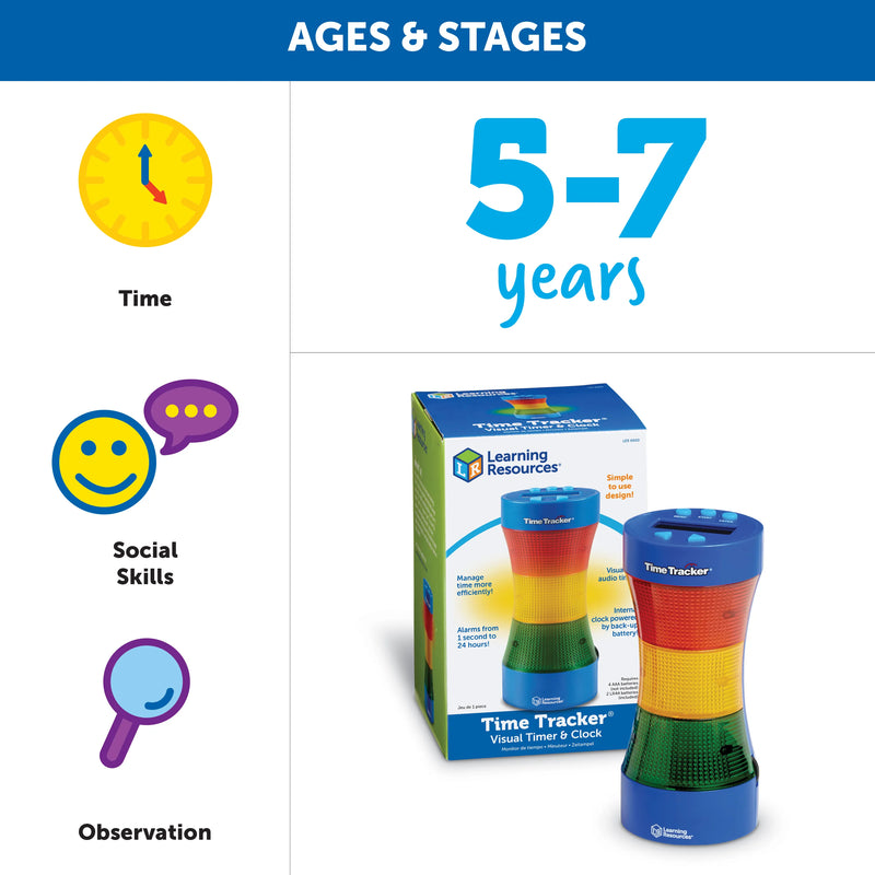 Time Tracker® Visual Timer & Clock by Learning Resources Science Range Early Math Cognitive STEM Range Best Seller 5yrs+