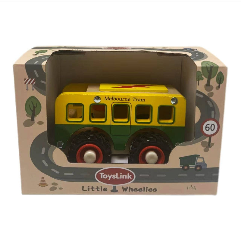 ToysLink Wooden Melbourne Tram with a Driver Wooden Toys Vehicle Gifting Idea for 3yrs+