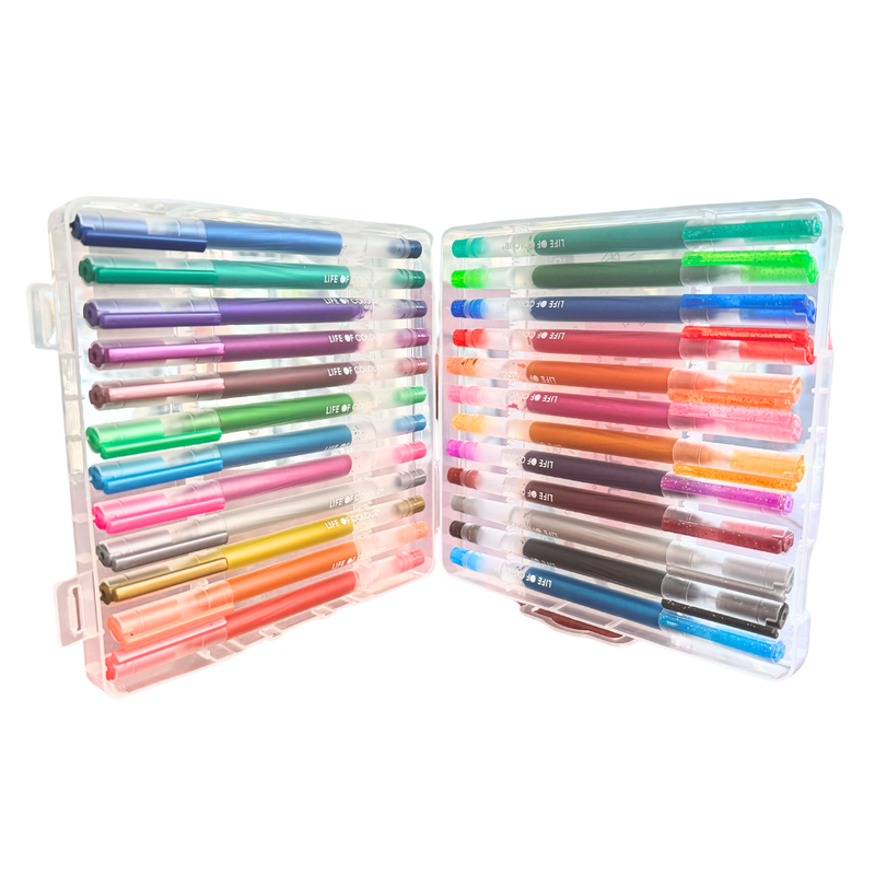 Life of Colour Juicy Gel Pens Set of 24 Metallic and Glitter Stationary Art and craft for kids 3yrs+
