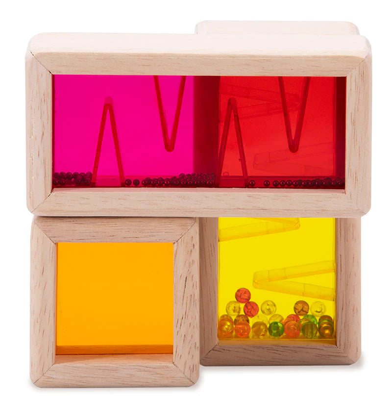 Sensory Wooden Raining Sound Blocks 6pc by Wonderland Sensory Building Blocks Toys Developmental Toys for Toddlers Gifts Idea Best Seller 2yrs+