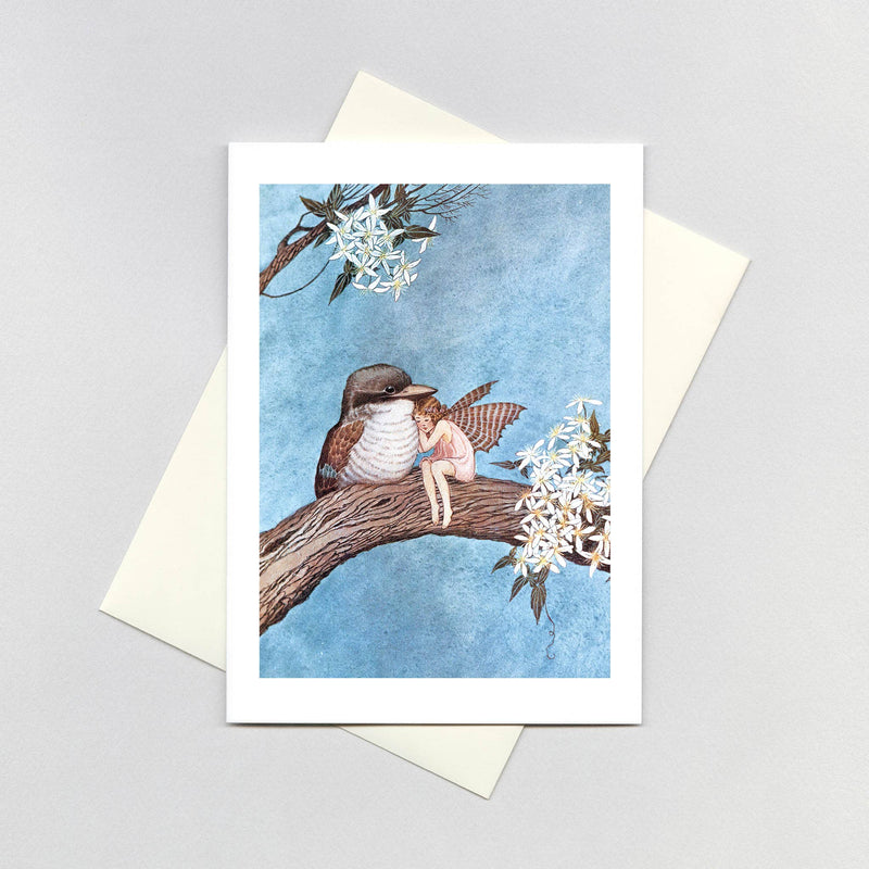 A Fairy and a Bird Embracing Fairies Greeting Card By Laughing Elephant Birthday Card