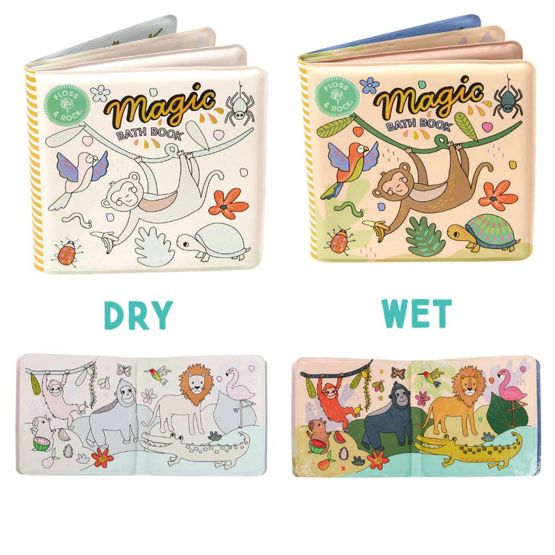 Floss & Rock Magic Colour Changing Bath Book Jungle Kid Bath Book Bath Toys 18m+