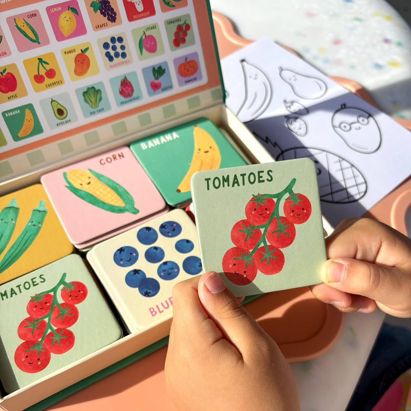 Fruit and Veg Memory Matching Game by Lauren Sissons Studio for Cognitive Developmental 3yrs+