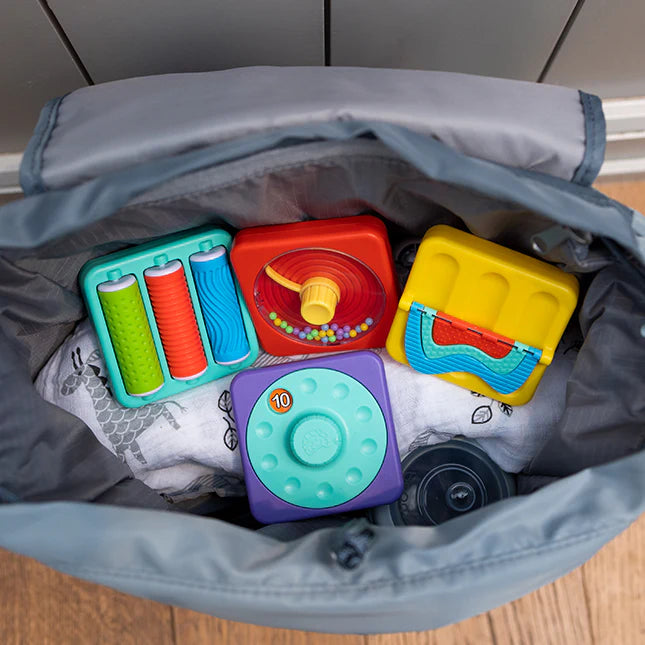 PlayTab Sensory Tiles Set 4 Gears, Picture Change, Squeaker Tile, by Fat Brain Toys Sensory Cognitive Developmental Toys for Toddlers Baby Toys Best Seller 12m+