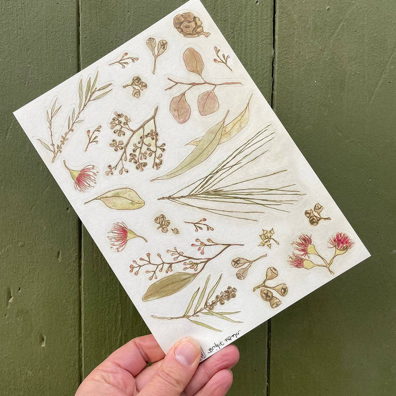 Bridget Farmer Printmaker Australian Bush Sticker Sheet A5 Art and craft for kids