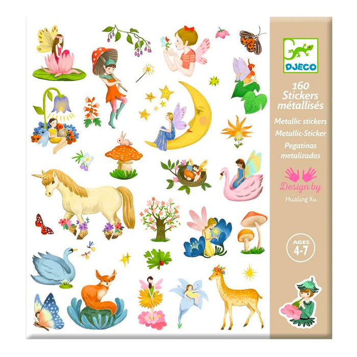 Metallic Stickers 160pcs Djeco 3yrs+