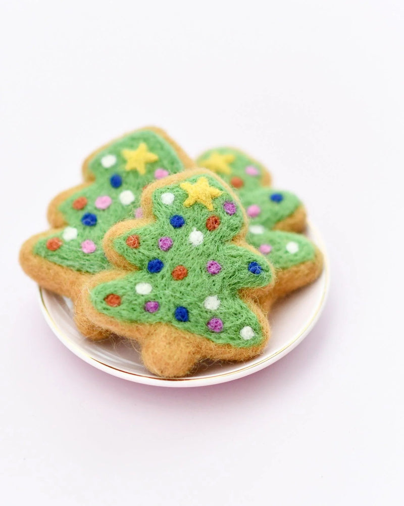 Tara Treasures Felt Christmas Tree Cookie Pretend and Imaginative Play Kitchen Accessories Christmas Range 3yrs+