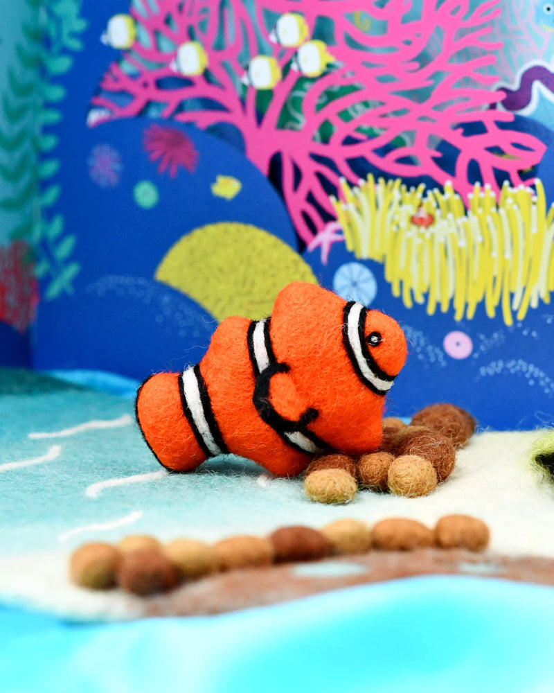 Tara Treasures Felt Clownfish Pretend & Imaginative Play Ocean Felt Animals 3yrs+