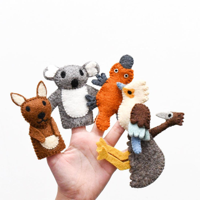 Tara Treasures Felt Australian Animals Finger Puppet Set of