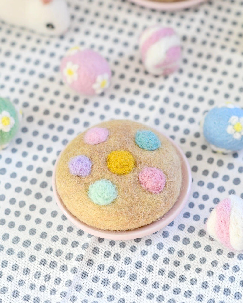 Tara Treasures Felt M&M Pastel Cookie Pretend and Imaginative Play Kitchen Accessories 3yrs+