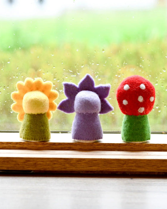 Tara Treasures Floral Peg Dolls Set - Sunflower, Iris and Toadstool