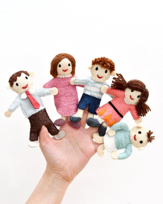 Tara Treasures Felt Finger Puppet Family Set of 5