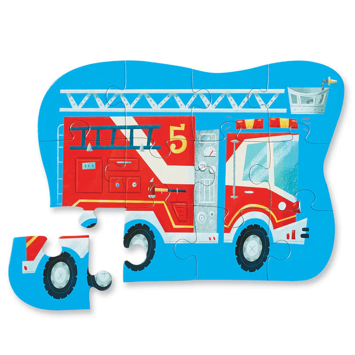 Crocodile Creek Mini Puzzle 12pcs Fire Truck Toddler Toy Car 2yrs+