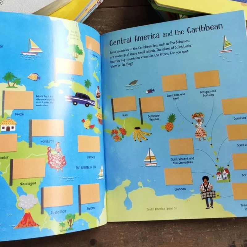 Flags First Sticker Activity Book with 200 Stickers (Paperback) by Usborne Travel Toys