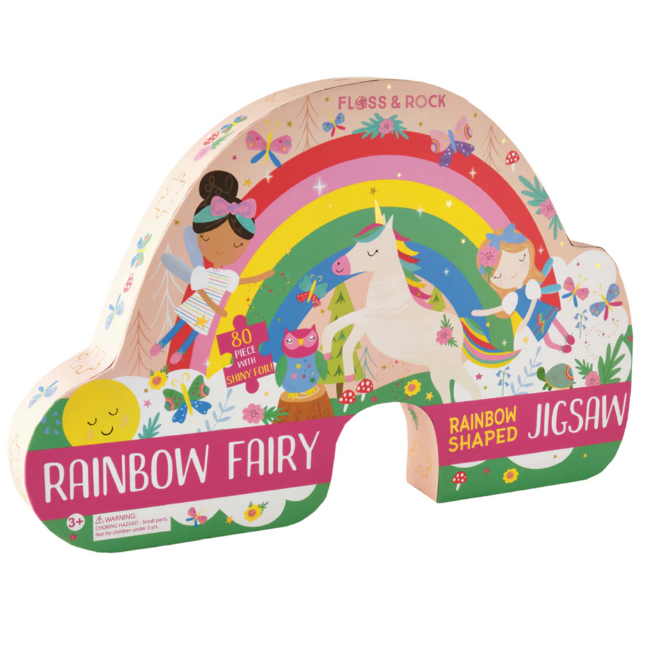 Floss & Rock 80pc Shaped Jigsaw Puzzle Rainbow Fairy 3yrs+