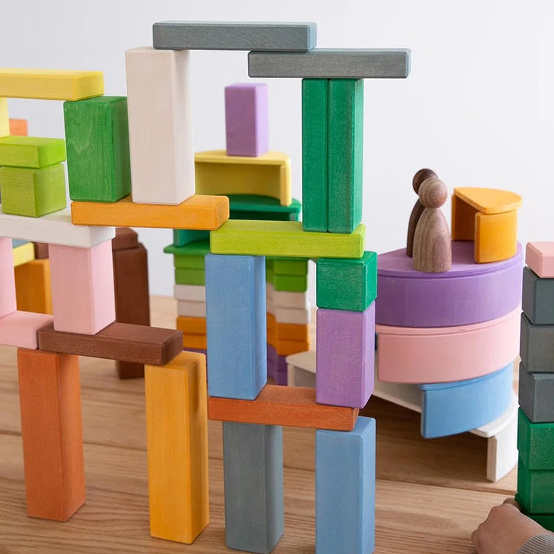 Wooden Brick Building Blocks Four Seasons 24pcs by Avdar toys Waldorf Inspired Wooden Toys Building Blocks 3yrs+