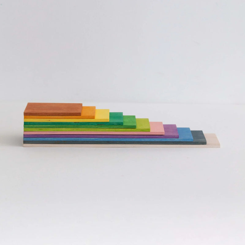 Wooden Stepped Building Blocks Four Seasons 8pc by Avdar Toys Waldorf Inspired Wooden Toys 3yrs+