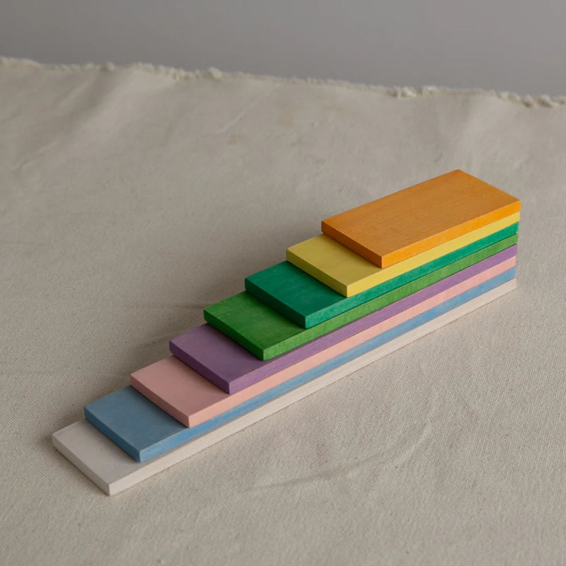 Wooden Stepped Building Blocks Four Seasons 8pc by Avdar Toys Waldorf Inspired Wooden Toys 3yrs+