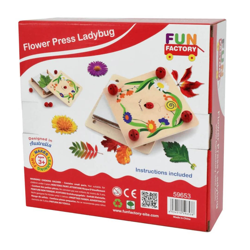 Fun Factory Lady Bug Flower Press Lady Bug Nature Art and Craft Kit for 3yrs+