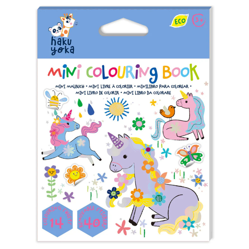 Haku Yoka Mini Colouring Book Unicorn Travel Toys Art and Craft for Kids Activity Book Fairy Unicorn Castle Theme  3yrs+