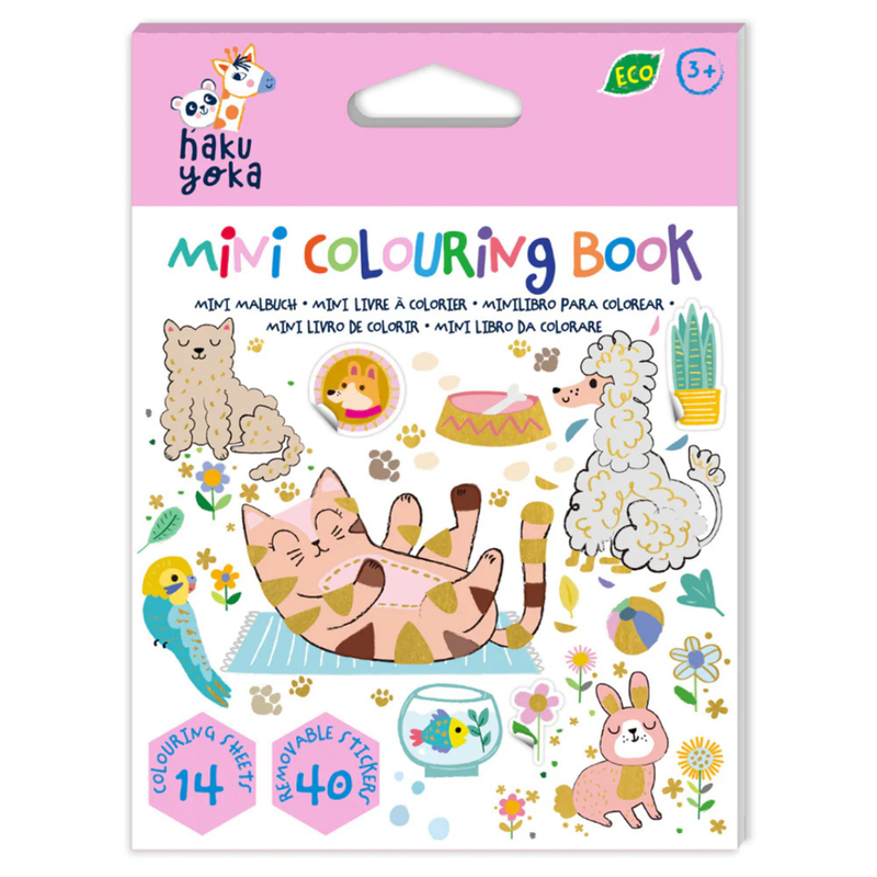 Haku Yoka Mini Colouring Book Pets Travel Toys Art and Craft for Kids Activity Book 3yrs+