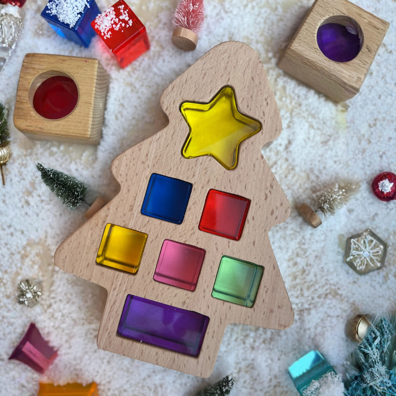 My Little Creator Home Sweet Home Star Lucite Christmas Tree Set 8pcs Wooden Toys Gift Idea for 18m+