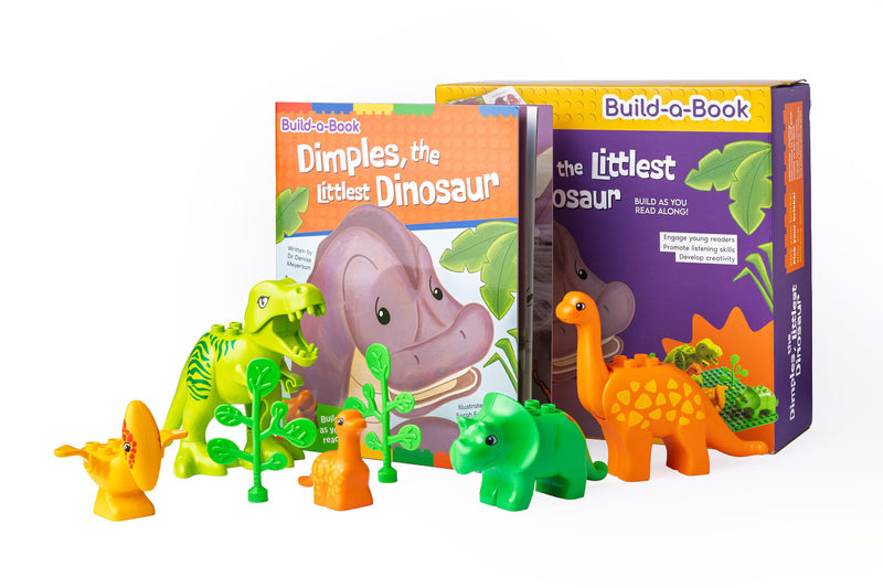Dimples the Littlest Dinosaur Book and Bricks Set by Yay4Play Early Literacy Building Blocks 3yrs+