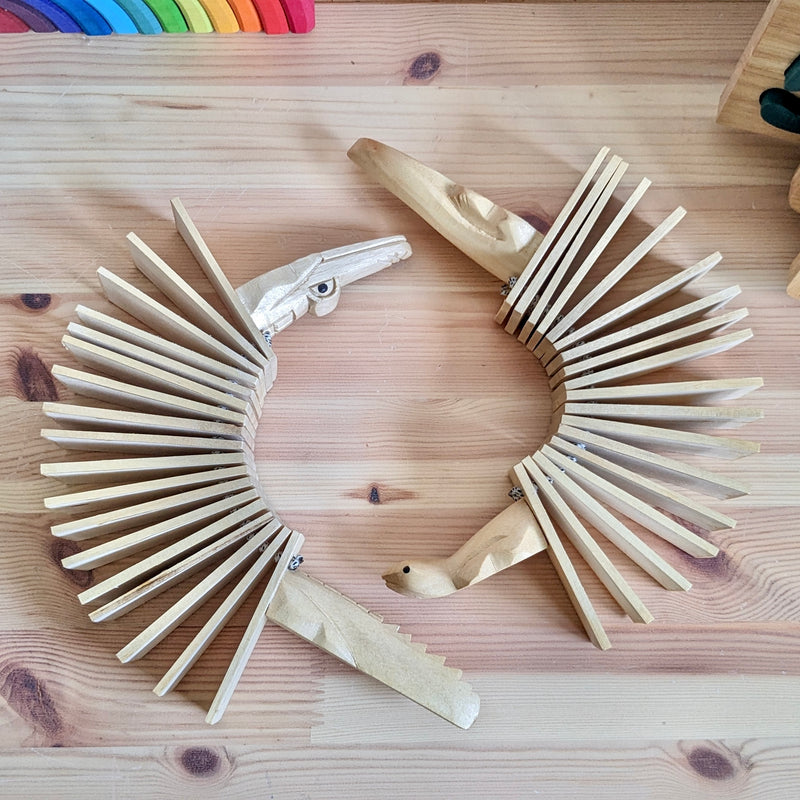 Papoose Natural Animal Rattles Set of 2 Musical Instrument for Kids 3yrs+