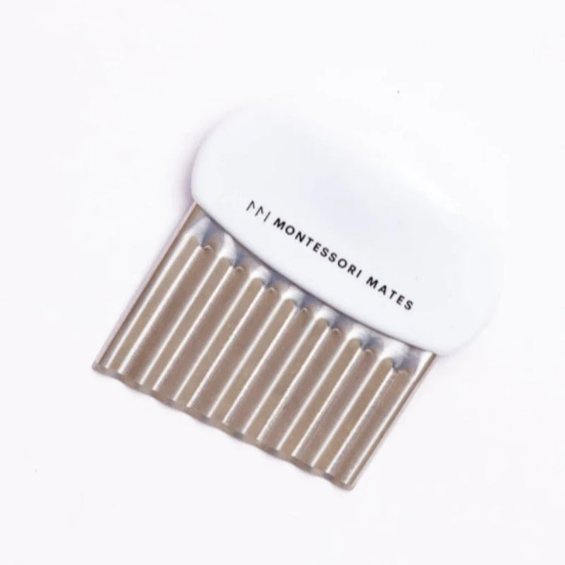 Montessori Mates Crinkle Cutter Kids Wavy Chopper Knife in White Practical Life Materials Best Seller 4yrs+