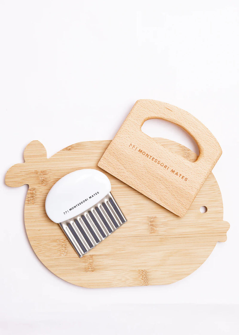 Montessori Mates Crinkle Cutter Kids Wavy Chopper Knife in White Practical Life Materials Best Seller 4yrs+