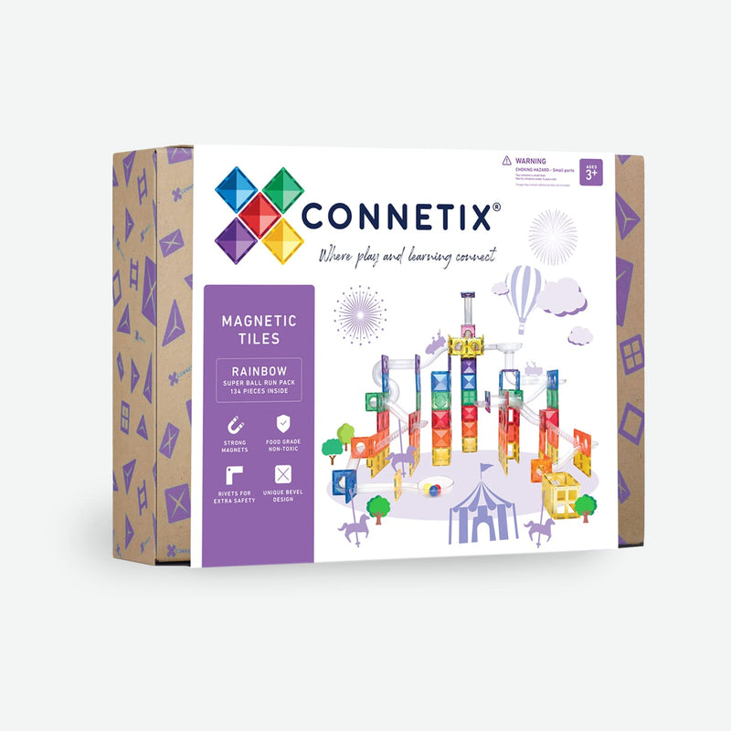 Connetix Tiles Rainbow Super Ball Run Pack 134 pc Pack NEW 2025 3yrs+ PREORDER MID DECEMBER