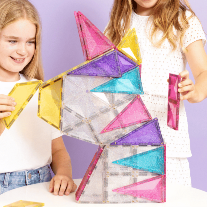 Connetix Tiles Glitter Unicorn Pack 56pc NEW 3yrs+