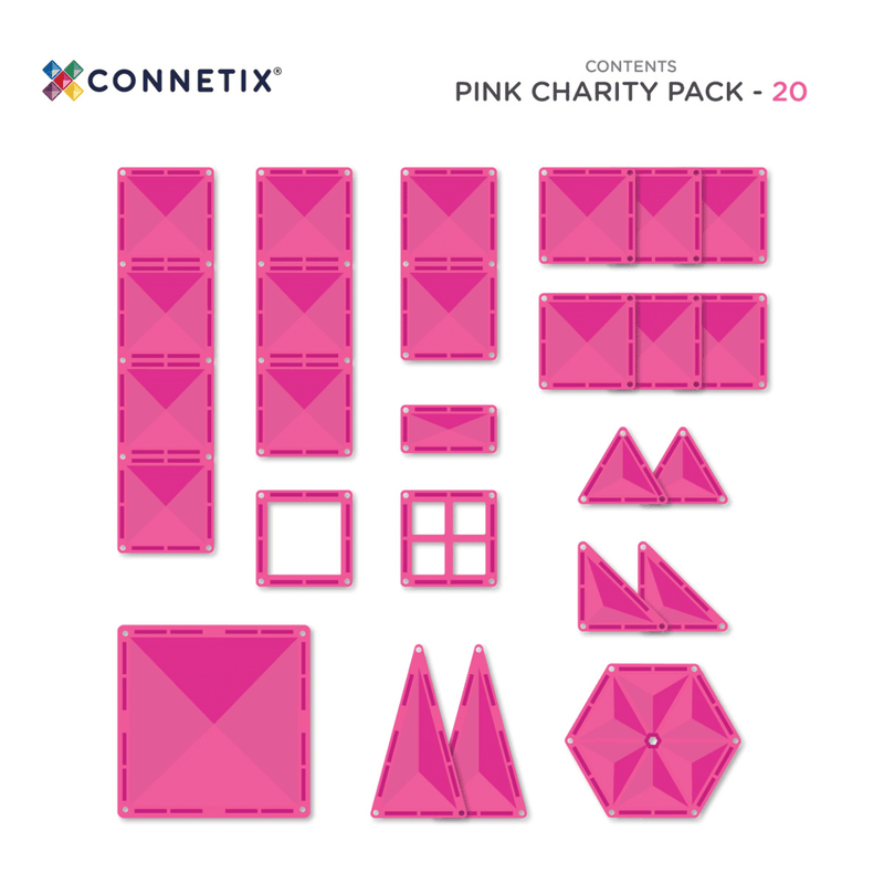 Connetix Tiles Pink Charity Pack 20pc 3yrs+