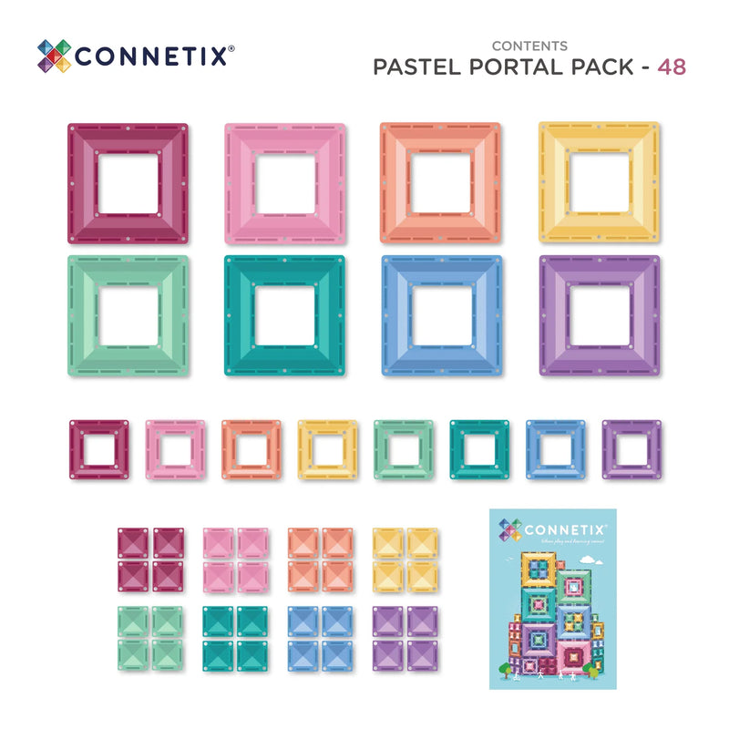 Connetix Tiles Pastel Portal Pack 48pc NEW 3yrs+ PREORDER MID MARCH