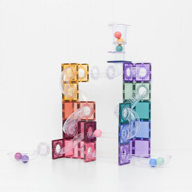 Connetix Tiles Pastel Ball Run 106 Piece/ New 2026 Pastel Ball Run 114 Piece Pack 2 Options Best Seller 3yrs+