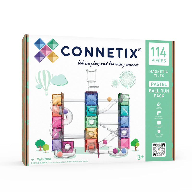 Connetix Tiles Pastel Ball Run 106 Piece/ New 2026 Pastel Ball Run 114 Piece Pack 2 Options Best Seller 3yrs+