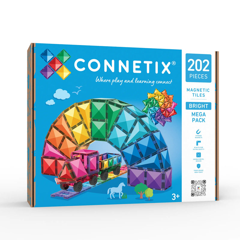 Connetix Tiles Rainbow Mega Pack 212 Piece/ New 2026 Bright Mega 202pc Pack 2 Options Best Seller 3yrs+