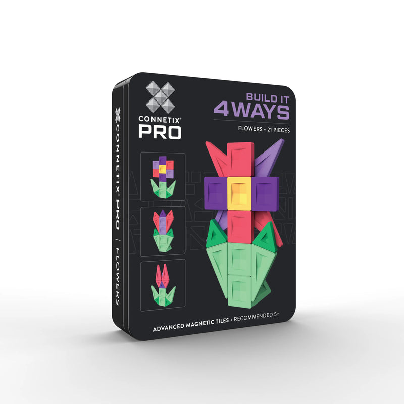 Connetix Tiles PRO Build It 4 Ways Flowers Pack 21pcs NEW 2026 Travel Toys 5yrs+