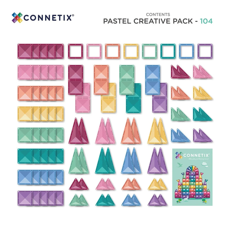 Connetix Tiles Pastel Creative and Travel Mini Pack 136 Piece Bundle Set NEW 2026 3yrs+