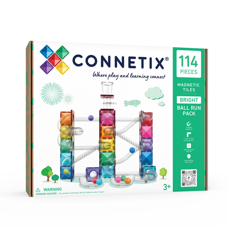 Connetix Tiles Rainbow Ball Run Pack 92 Piece / New 2026 Bright 114 Piece Pack 2 Options Best Seller 3yrs+