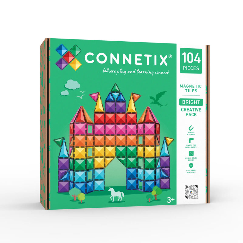 Connetix Tiles Rainbow Creative Pack 102 Piece / NEW 2026 Bright 104pc Set 2 Options Best Seller 3yrs+